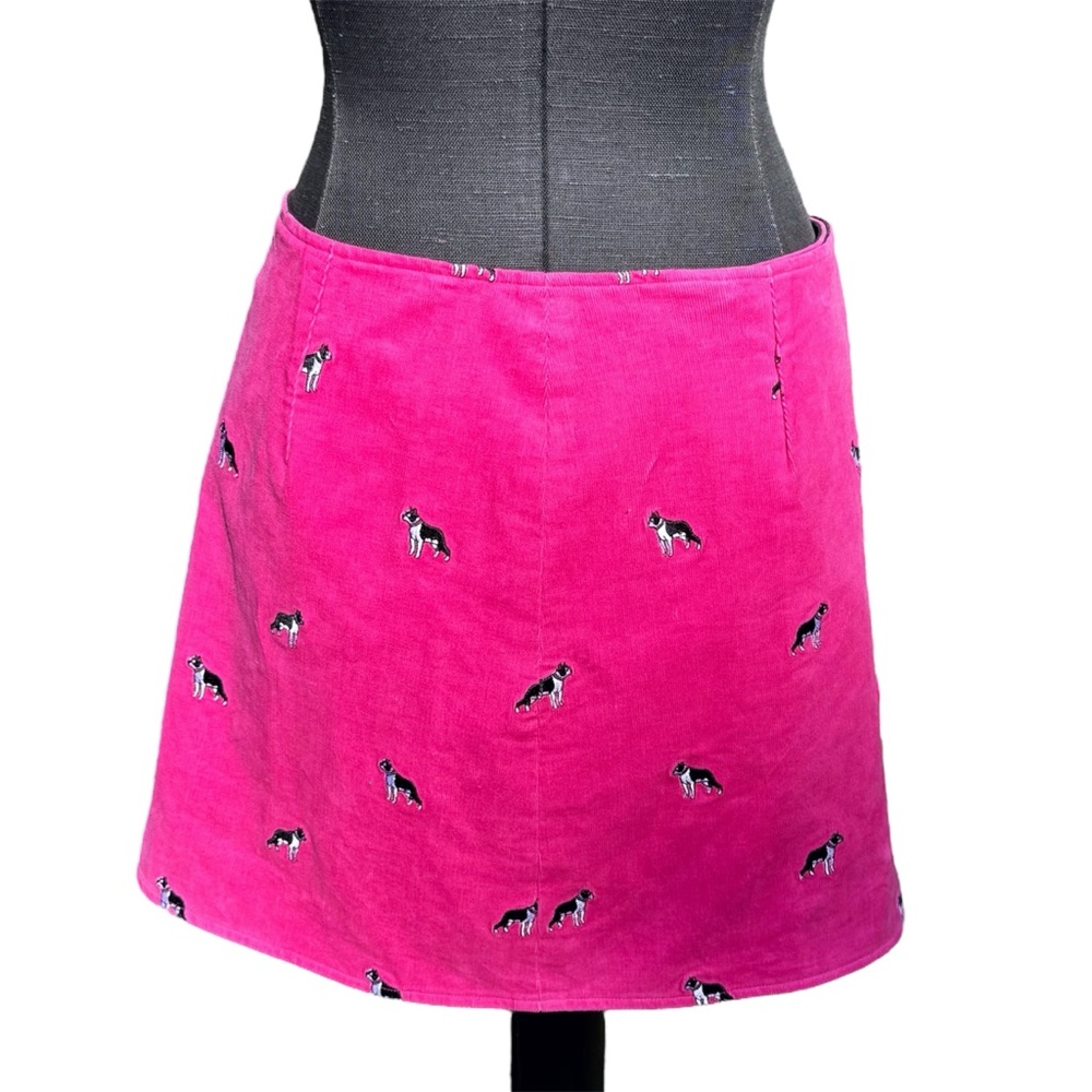 Lilly Pulitzer Skirt Size 6 Vintage Pink Reversible Dog and Palm Tree Embroidery - Picture 2 of 7